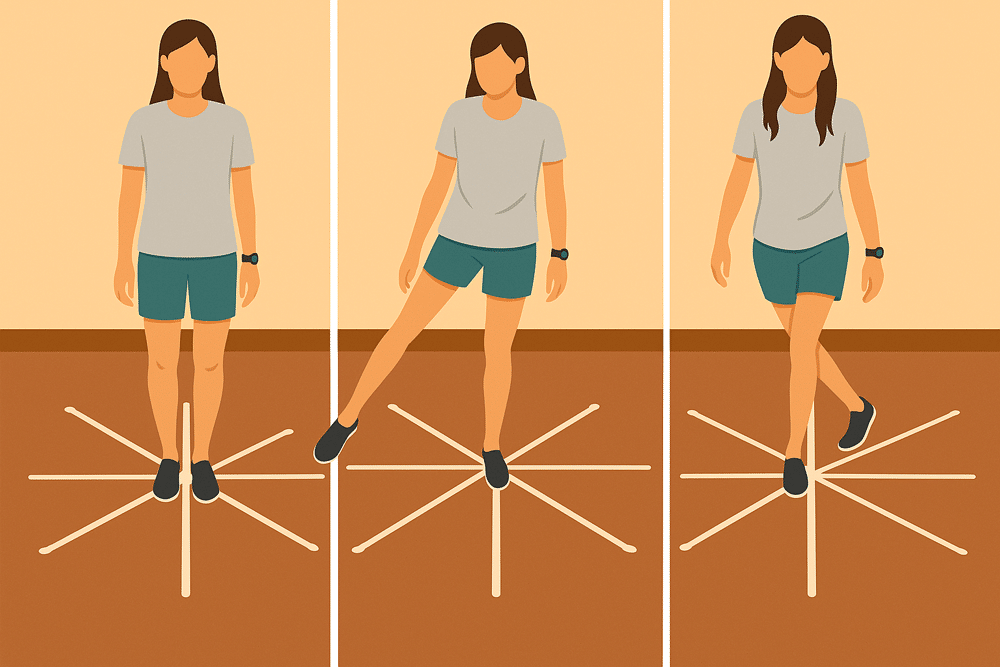 Frau beim Gleichgewichtstraining